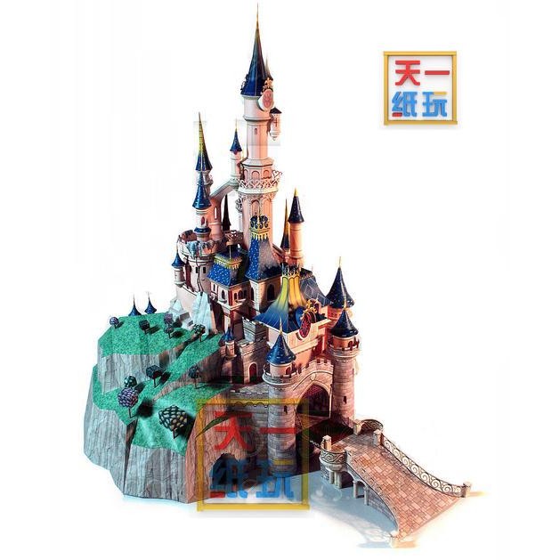 

50cm Paris Disneyland 3D Paper Model Sleeping Beauty Castle DIY Handmade Building Paper Model