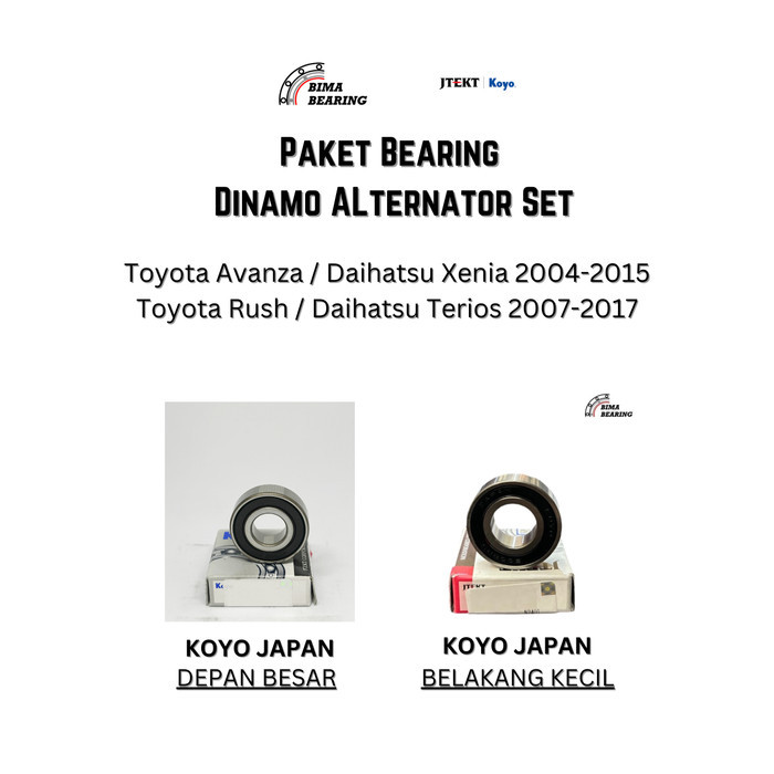 Paket Bearing Alternator Dinamo Ampere Set Avanza Xenia Lama Veloz Rush Terios Koyo JAPAN Laher Ori