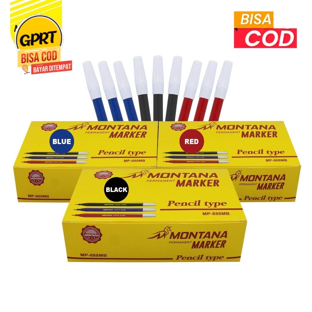 

⭐️GPRT⭐️ 6pcs Spidol Marker Permanent Kecil Spidol Permanen MP-888 RETAIL