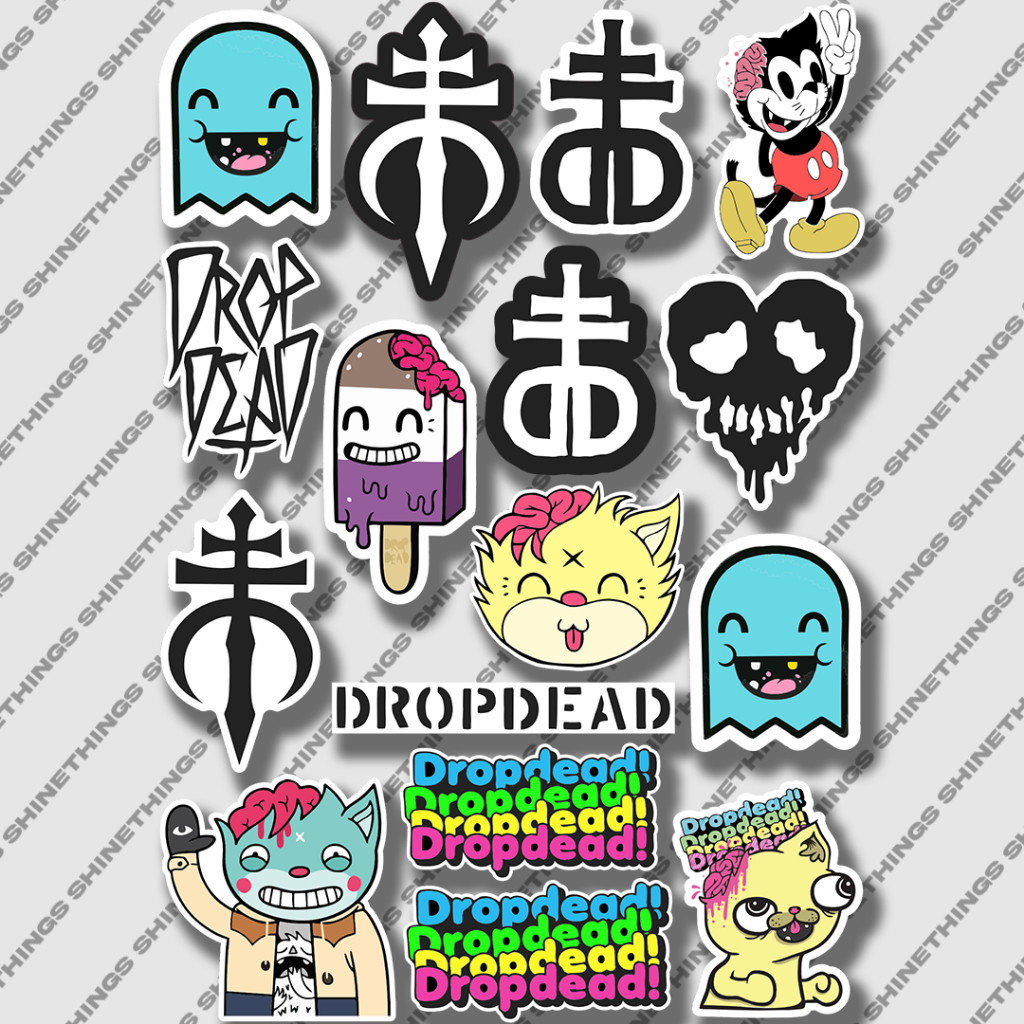 

sticker DROPDEAD aesthetic || stiker brand drop dead untuk helm laptop hp casing stiker casing tumblr