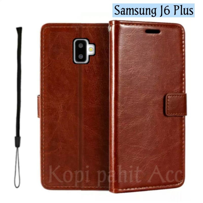 Case Samsung Galaxy J6 Plus Flip Cover Wallet Sarung Hp Casing Dompet Flip Magnet