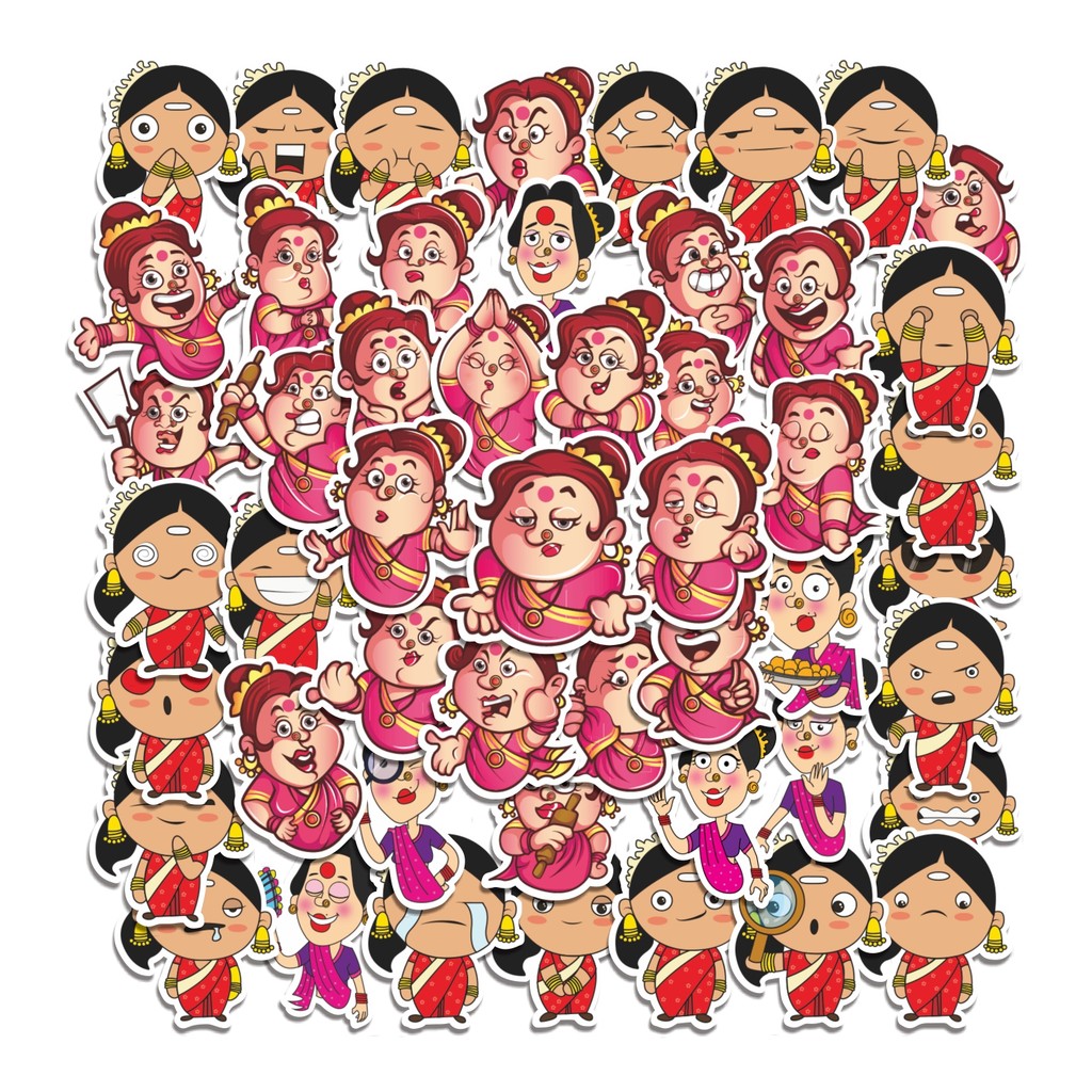 

COD 50 Pcs Stiker Indian Women Lucu Anti Air Untuk Dekorasi Notebook Sepeda Skateboard Handphone