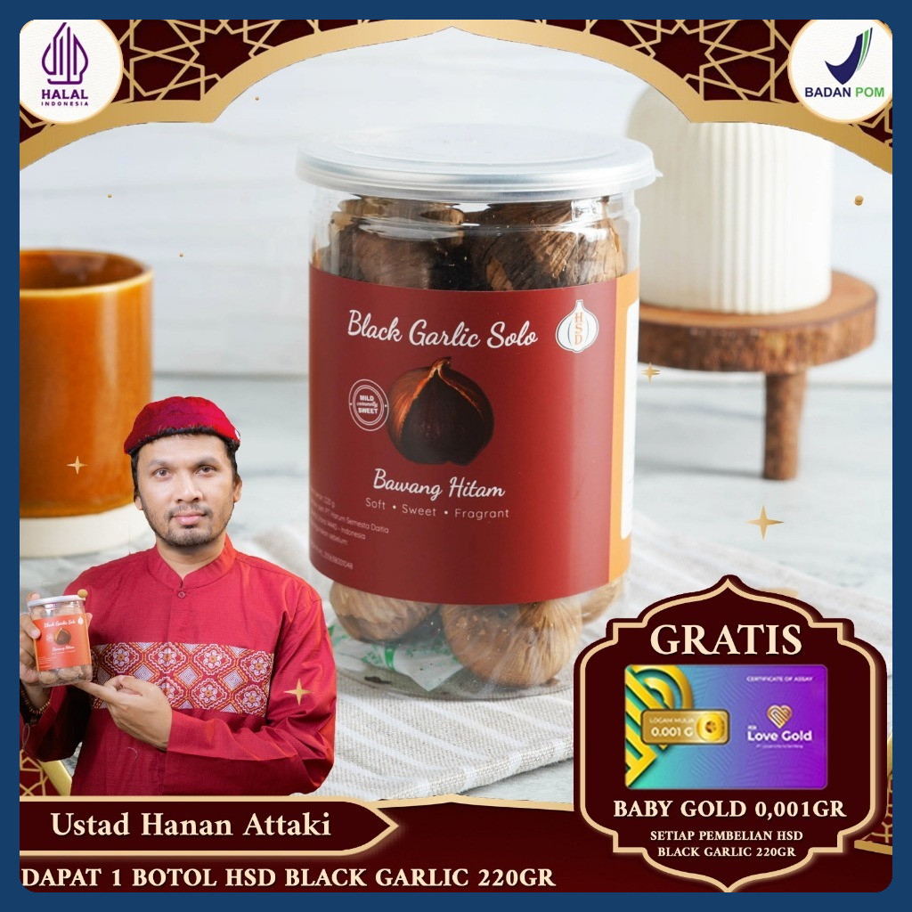 

HSD Black Garlic Solo ( Bawang Hitam Tunggal) 220 Gr