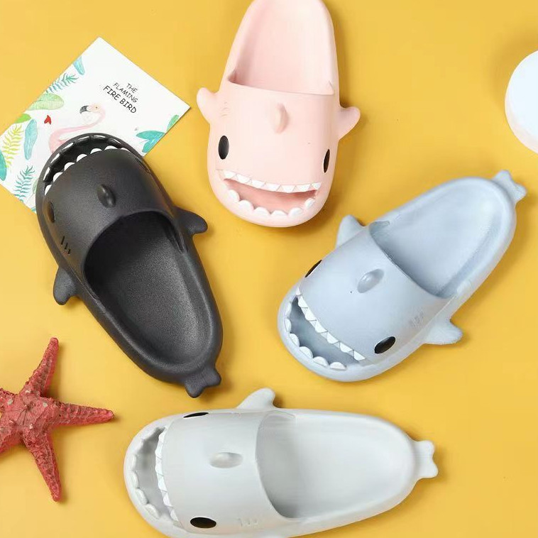 SA044 Sandal EVA Hiu Pria Wanita / Sendal Shark Shoes Couple Unik Lucu Ringan Empuk Import