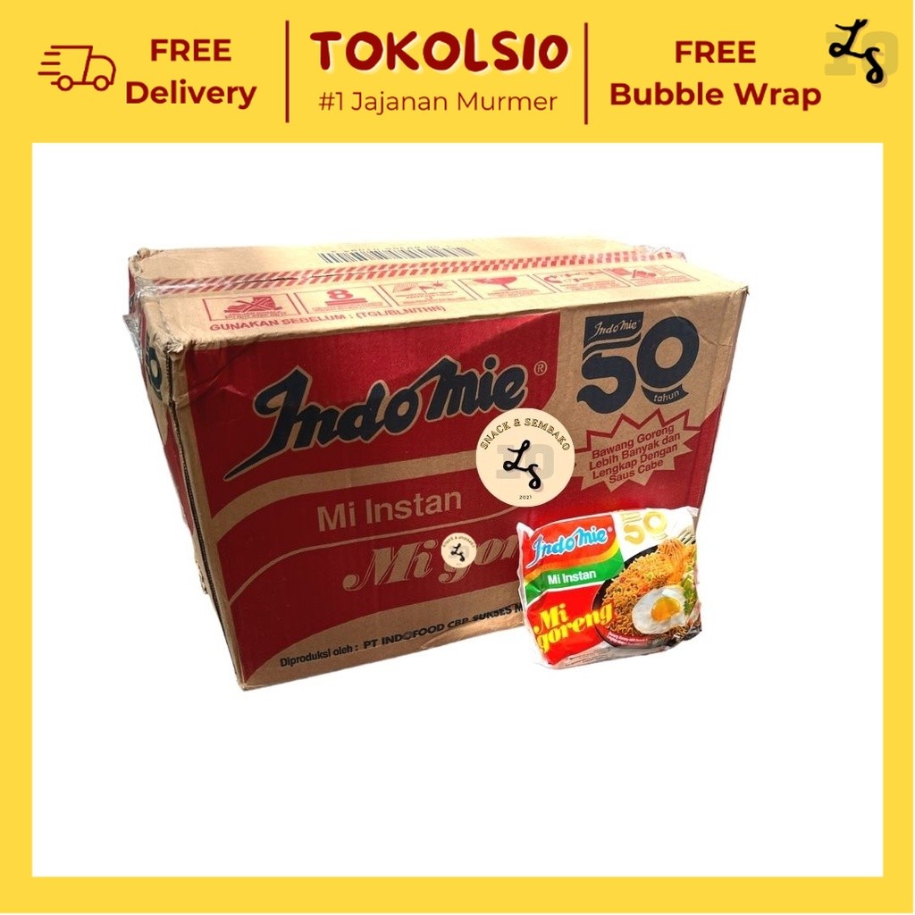 

[1 DUS] Indomie Mie Instan Rasa Goreng/Ayam Bawang/Soto/Kari Ayam/Goreng Jumbo Isi 40pcs