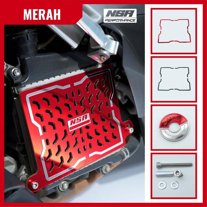 NSA COVER RADIATOR Two Tone Tutup Radiator Aksesoris NSA Performance Baut Motor Motorcycle Roda Peli