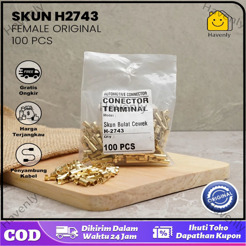 【Ready】TERMINAL SKUN KONEKTOR GEPENG CEWEK / SKUN FEMALE / TERMINAL SKUN GEPENG - 100PCS