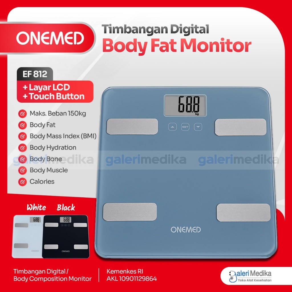 Timbangan Digital Onemed EF812 BMI, Kalori, Body Fat Monitor / Timbangan Badan BMI Onemed EF 812 / T