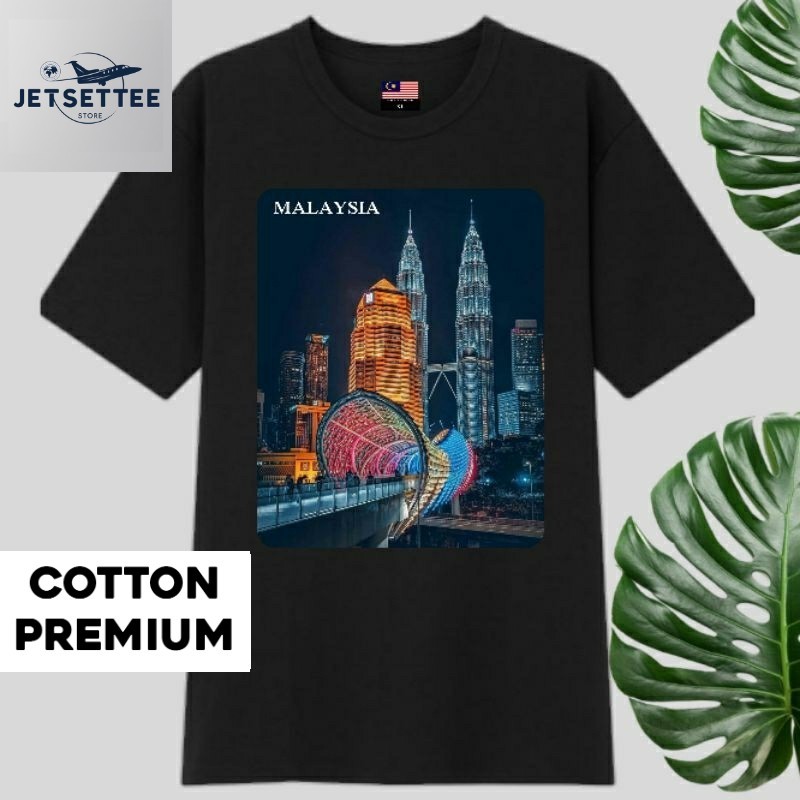 Kaos Oleh Oleh  KUALA LUMPUR MALAYSIA T-Shirt Cotton Combed - SOUVENIR PREMIUM GIFT Jetset Tee