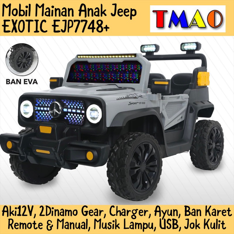 Mobil Aki Anak EXOTIC Jeep Rubicon EJP7707 EJP-7707 EJP7748 7748 Remot Kendaraan Mainan