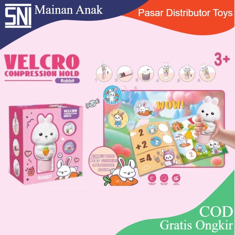 

Mainan Anak VELCRO COMPRESSION MOLD XTS-3073 Mainan Stempel Karakter sticker Magic Stamp Kelinci