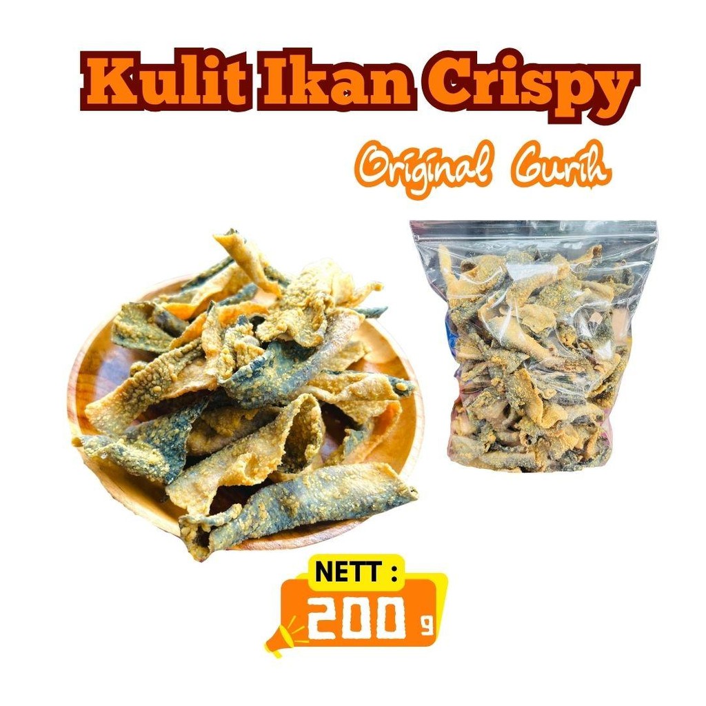 

Oleh-Oleh Jakarta Keripik Kulit Ikan PATIN Rasa Salted egg telur asin Premium Kemasan 200 GRAM