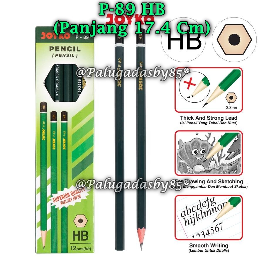 

(1 Pak/12) GROSIR Pensil JOYKO P-89 HB / Pencil Pensil Joyko P-89 HB (Pak/12)