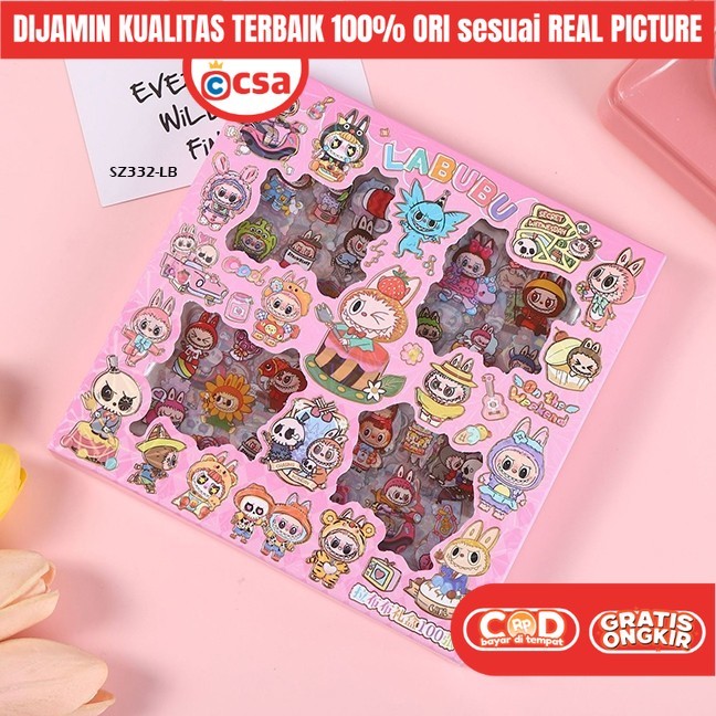 

CBA Mainan Sticker Tempel Labubu Kuromi DIY Kreatifitas Anak Perempuan KKV 7 5 4 Tahun Isi 100Pcs
