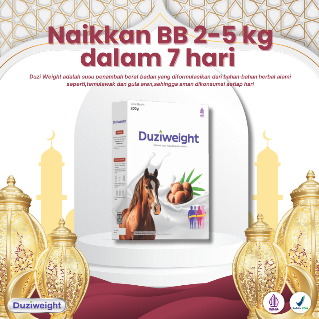 

Duzi Weight - Susu Kuda Penambah Berat Badan 200gr Nutrisi Tubuh Alami