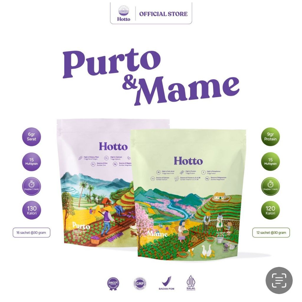 

HOTTO PURTO & MAME Multigrain 1 Pouch Edamame Purple Potato