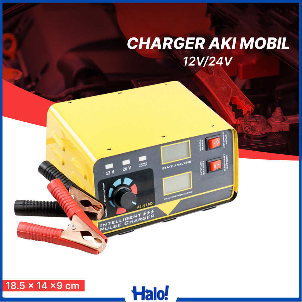 OTOHEROES Charger Aki Mobil Intelligent Battery Charger 12V/24V - AJ-618D
