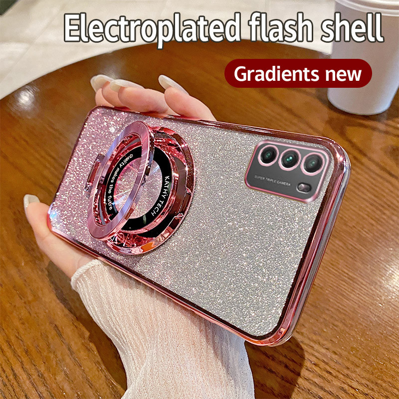 HP Soft Silikon Case Xiaomi Poco M3 Casing  Untuk Xiaomi PocoM3 Casing berkilau Berlapis bening Phon