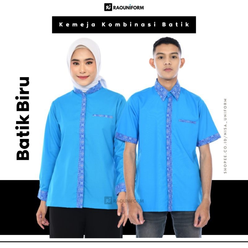 Termurah Baju kerja kantor cowok cewek murah/kemeja kerja karyawan custom bordir/seragam karyawan re