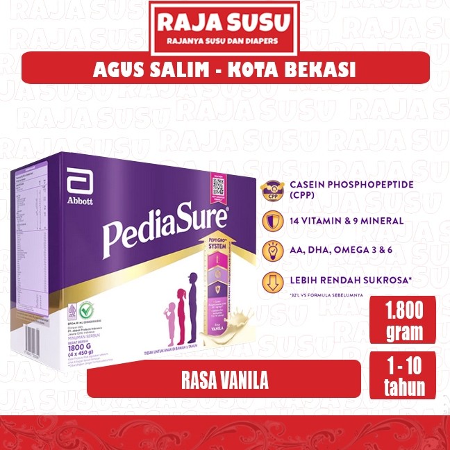 PEDIASURE VANILA 1800 GR (4X450 GR) - RAJA SUSU