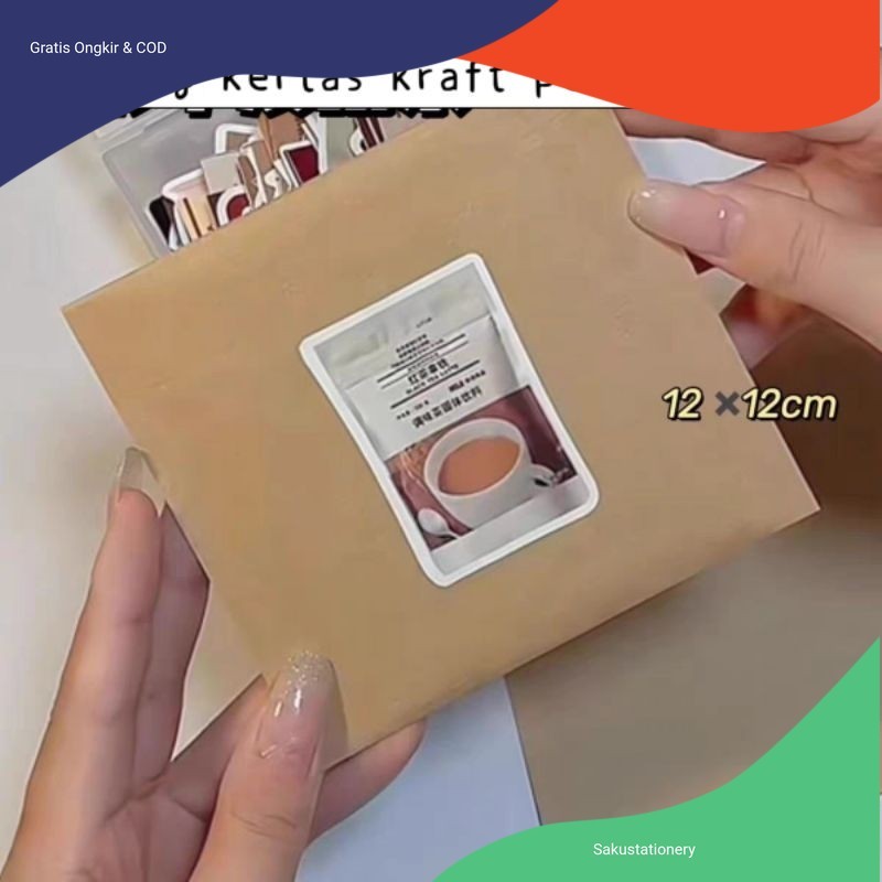 

Packaging Kertas Kraft Persegi Kantong Makanan 12x12cm