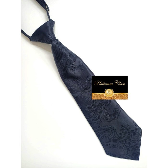 Dasi anak batik Instant adjuster merah hitam coklat putih maroon - Hitam