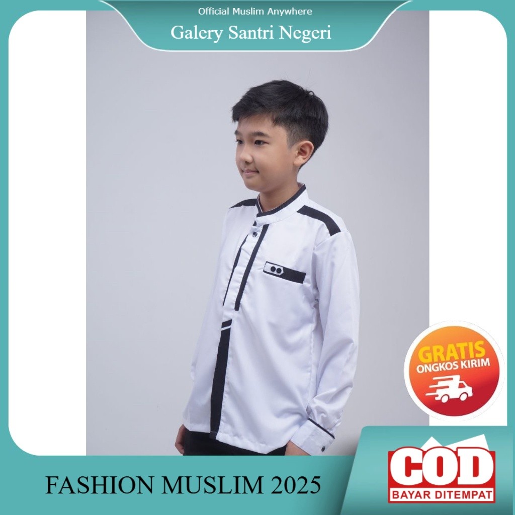 Baju Muslim Anak 8-15 Tahun Lengan Panjang Motif Khatulistiwa Original Elrumi Bahan Adem Terbaru 202