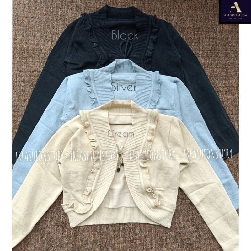 Bolero Nikita Knit Crop Atasan Wanita Tali Rajut Pendek
