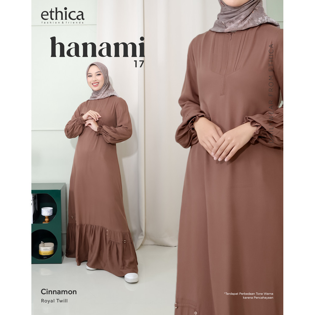 Gamis Polos Wanita Hanami 17 Dress Muslim terlaris dan terupdate By Ethica