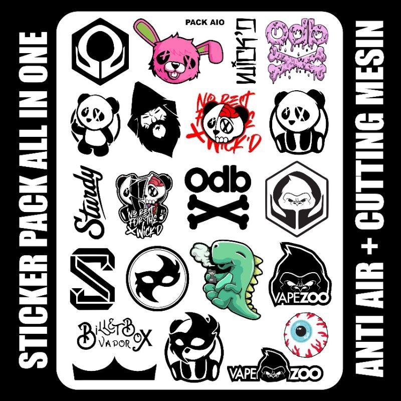 STICKER AIO STIKER BRAND AESTHETIC HELM MOTOR TUMBLR VAPE LAPTOP