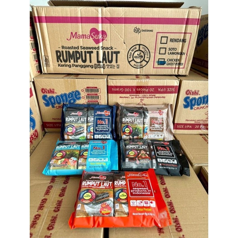 

Rumput Laut Mamasuka 9 gram kartonan atau 1 DUS isi 40 pack