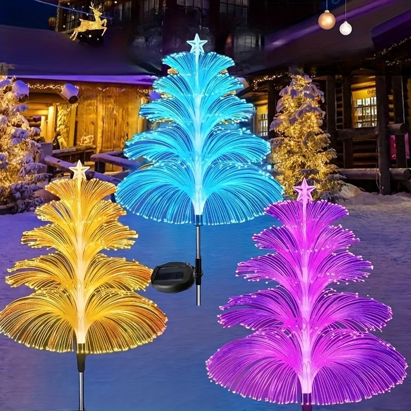 1PC Outdoor Solar Garden Lights 7 Colors Variable Solar Stake Jellyfish Reed Lights Solar Outdoor Co