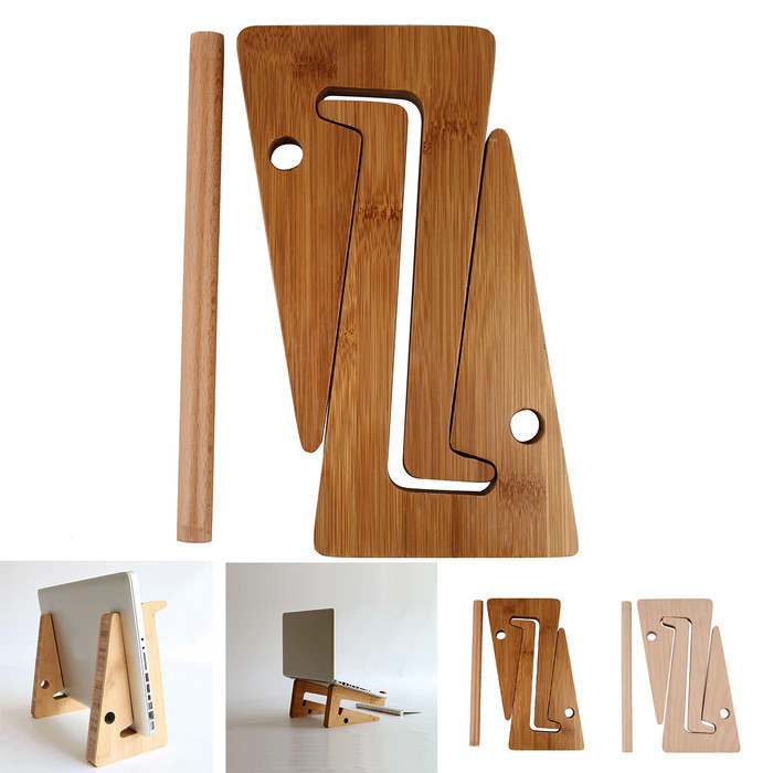 

Extra Herbal Notebook Stand Wood Puzle - universal stand laptop kayu natural