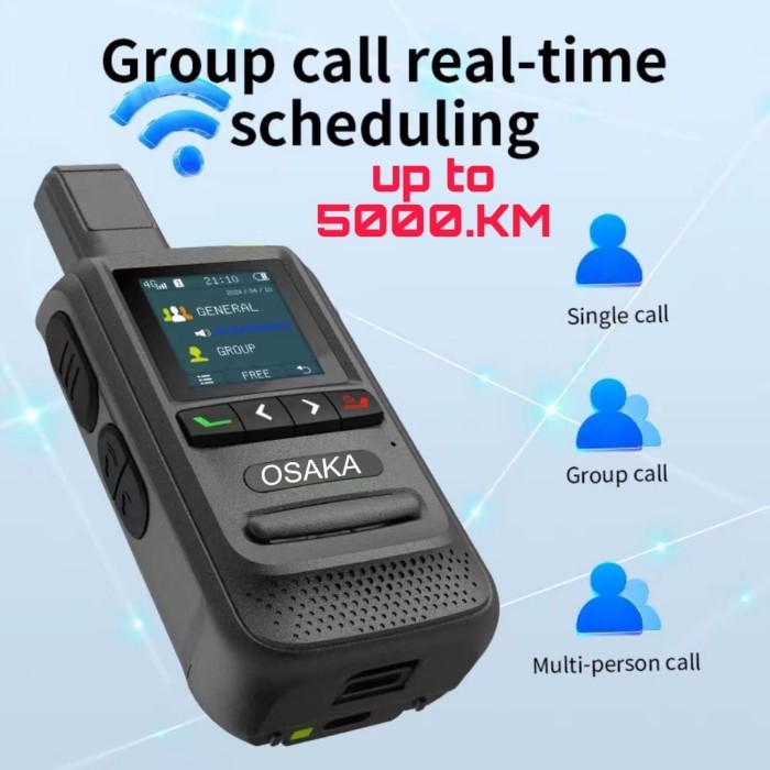 HT POC Osaka mini Walkie talkie 4g Server PERMANEN - HT POC C777