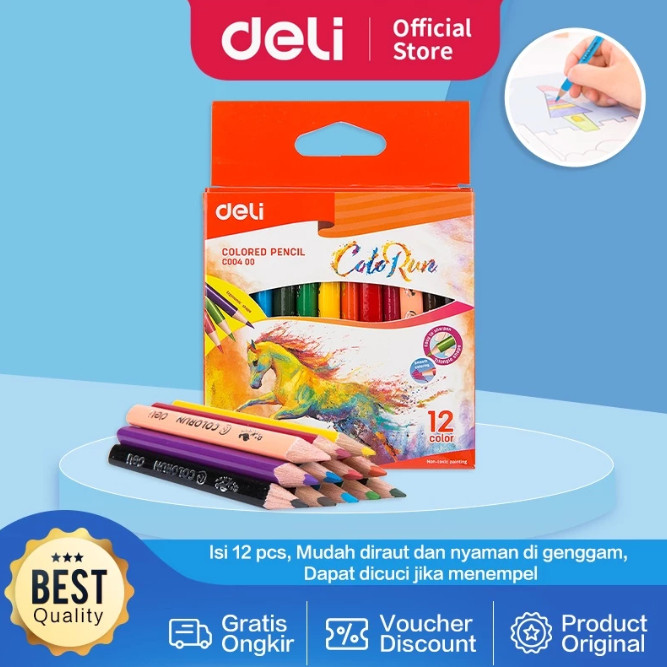 

BOBOMARTS Deli Pensil Warna Mini 120 mm 12 Warna C144