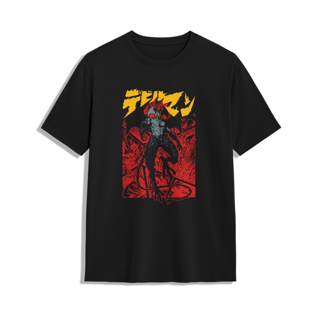 Kaos T-Shirt Pria Reguler Fit Unisex Kaos Tshirt Anime Devilman Crybaby Katun 100% Combed 24s