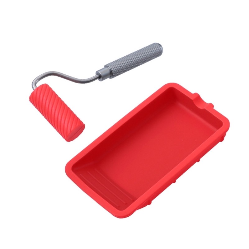 

Paint Application Set Silicone Roller with Brush set with Tray Easy to Clean Silicone Brush for Professional DropShipping