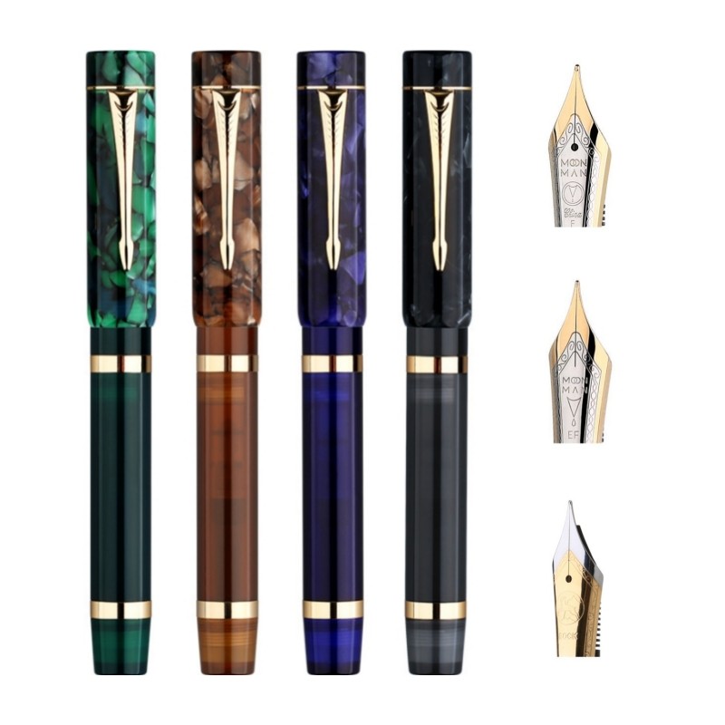 

MAJOHN M700 Resin Fountain Pen with a Converter MAJOHN EF/F Nib/BOCK F Nib Office School Supplies Beautiful Writing Ink Gift Pen