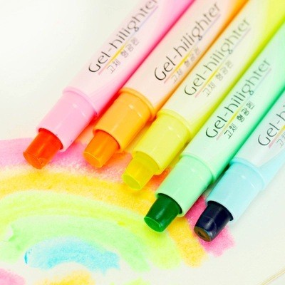 

Office Material School Supplies Invisible Pen 6 pcs/Lot Candy Gel Highlighter pen Lumina Paint Marker Crayon Stationery Zakka