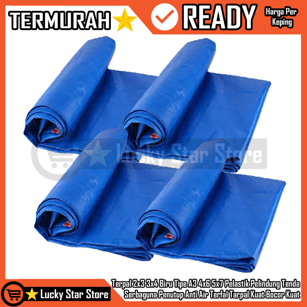 Terpal A3 Ukuran Uk 2x3 3x4 4x6 5x7 Plastik Pelastik Pelindung Tebal Tarpal Panas Terfal Alas Kain H