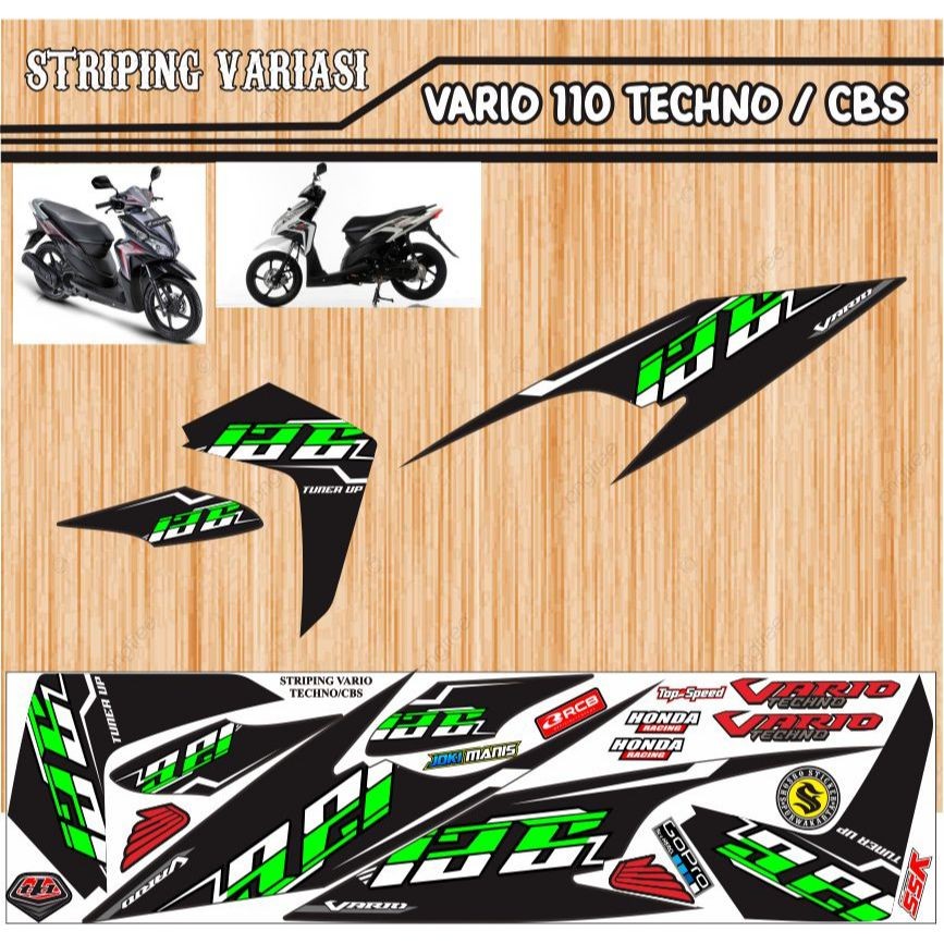 Striping Motor Honda Vario Tecnho Cbs 110 Decal Sticker Custom Varian Dan Variasi Simpel Custom New