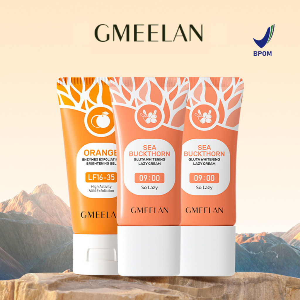 ❣️Britans.id❣️ Gmeelan Viral Orange Exfoliating Gel & Gluta Whitening Lazy Cream