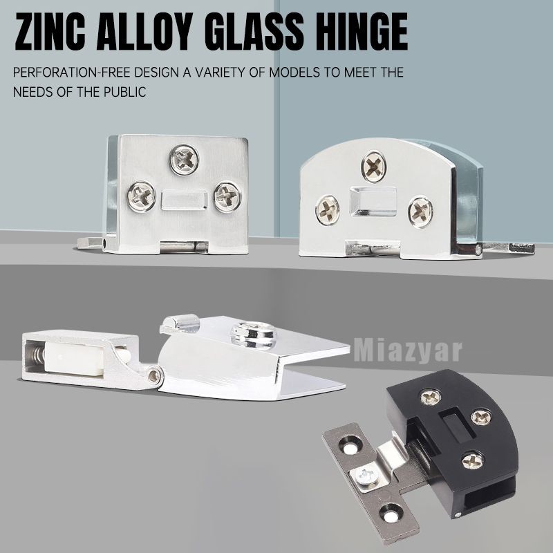 Engsel Kaca Jepit Pintu kabinet Oval Kotak Cabinet Door Glass Hinges Mia