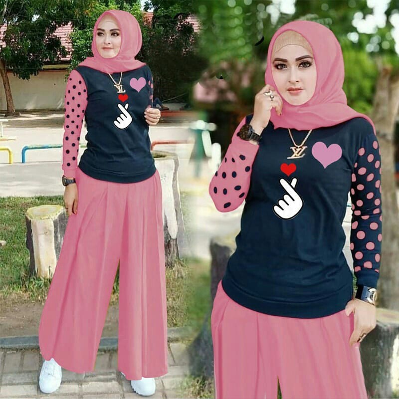 ACF-SET KULOT ROSIDA mF / SETELAN KULOT SAYONARA / PAKAIAN SEHARI-HARI WANITA