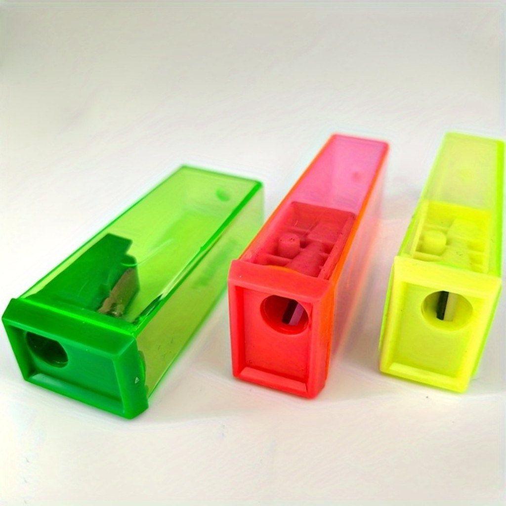 

Portable Cuboid Pencil Sharpeners - Manual School Office Stationery, Unscented, No Battery Required - Ideal for On-the-Go Sharpe