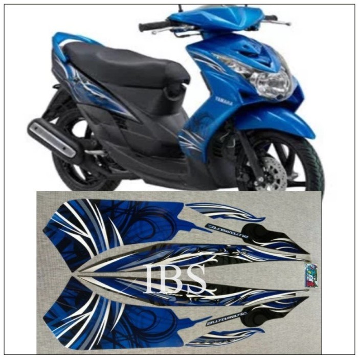 STRIPING MIO SOUL BIRU TAHUN 2009 STIKER ORI YAMAHA