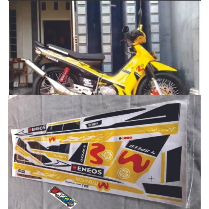 STIKER STRIPING FIZR FIZ R MOVISTAR KUNING PUTIH POLET STIKER