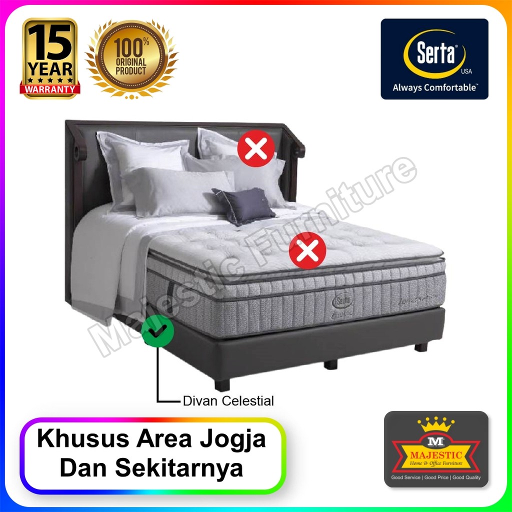 Divan Serta Celestial - /160/180/200 - Jogja (Tinggi Divan 32 cm, Tinggi Kaki 10 cm)