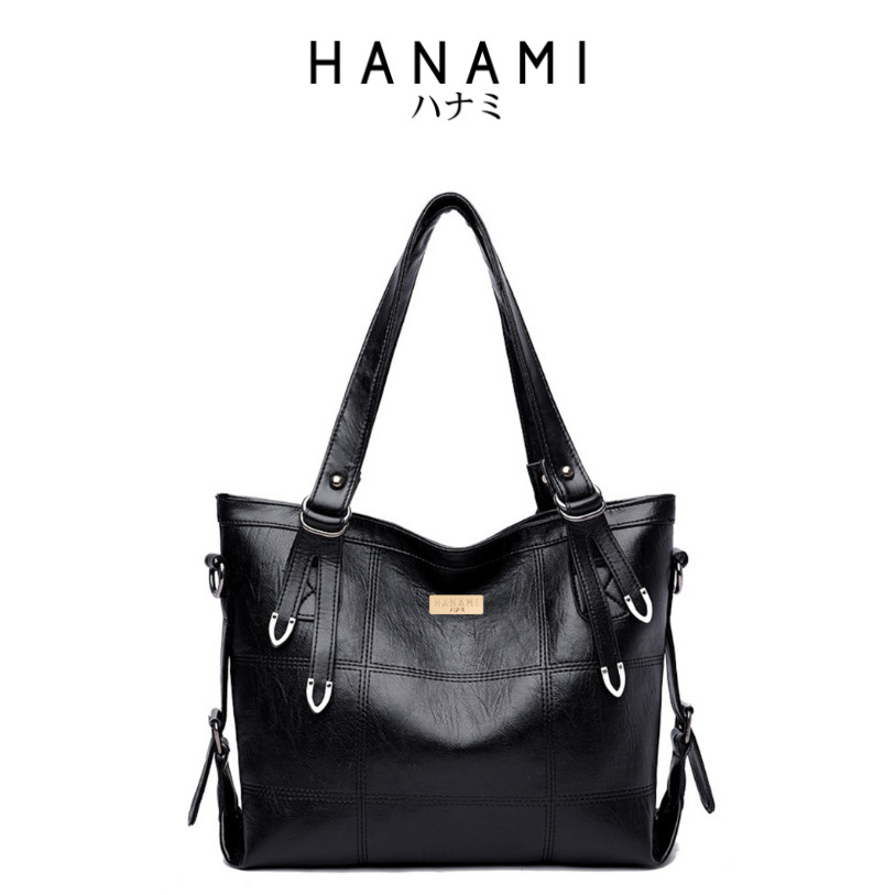[SALE BESAR] HANAMI Tas Selempang Wanita Kulit Hitam Sarnia Premium Totebag Kuliah Kerja Fashion Bra