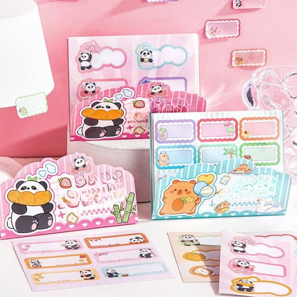 

TENNO Label Stiker Nama Set Isi 6 Lembar Total 44 Sticker Name Motif Capybara Panda Lucu Serbaguna Multifungsi Untuk Botol Tas Dan Sebagainya
